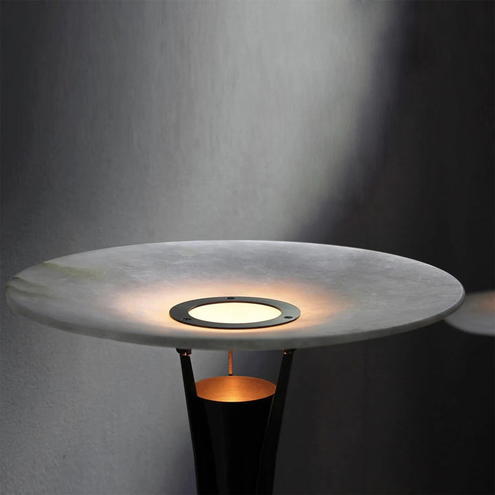 Front view of Aragon table lamp, featuring sleek modern design with warm ambient lighting for interiors