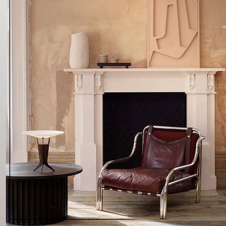 Aragon table lamp in living room, modern design providing warm ambient lighting for stylish interiors