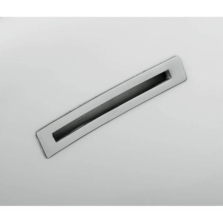 Side view of Ariel 1700mm free-standing acrylic bathtub showcasing modern curved design and glossy white finish