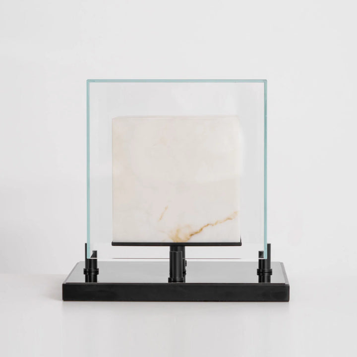 Arqra alabaster table lamp modern lighting, front view showcasing elegant design and modern interior décor