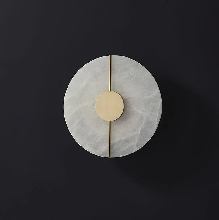 Artistic alabaster wall lamp, modern lighting, front view for stylish décor