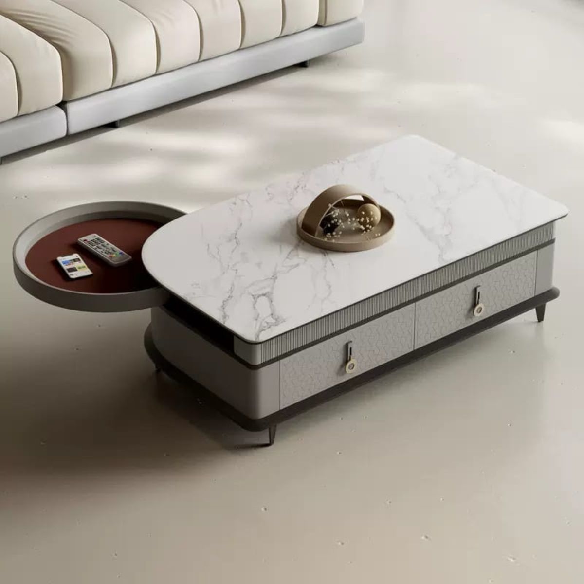 Aspire marble top coffee table featuring elegant design with smooth finish and sturdy base