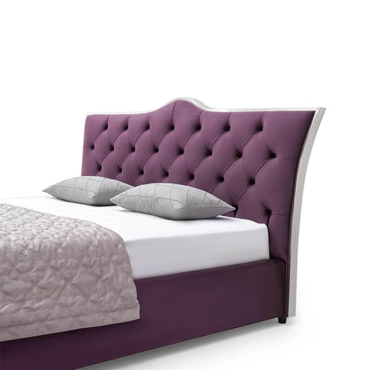 Aurora Luxe custom comfortable velvet bed featuring plush upholstery, tufted headboard, and modern design