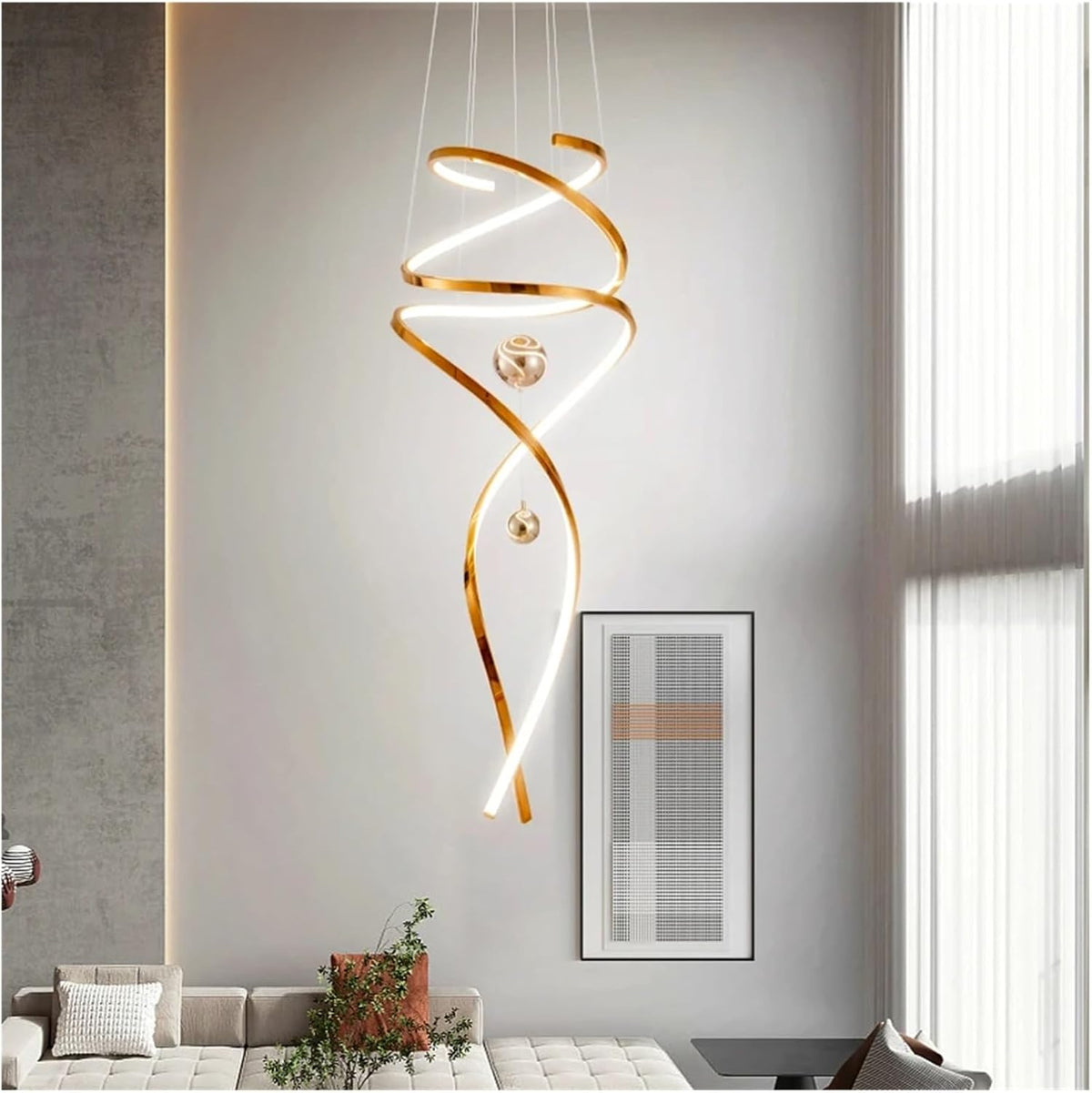 Aurora Spiral Chandelier – Modern Elegance in Motion
