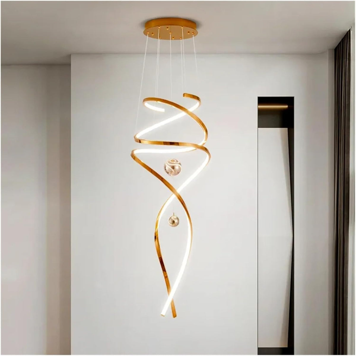 Aurora Spiral Chandelier – Modern Elegance in Motion