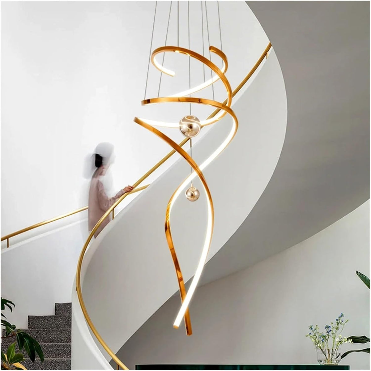 Aurora Spiral Chandelier – Modern Elegance in Motion