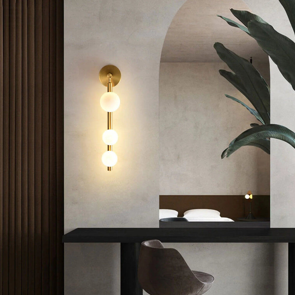 Aurora Trio Globe Wall Sconce light with elegant metal and glass design, featuring G9 bulb fixture