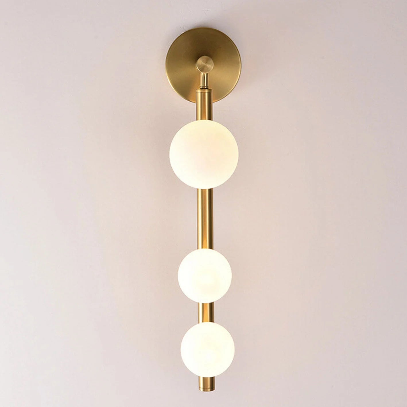 Aurora Trio Globe Wall Sconce light, modern metal and glass design with G9 bulb fixture