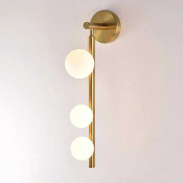 Aurora Trio Globe Wall Sconce light side view showing sleek metal and glass design with G9 bulb
