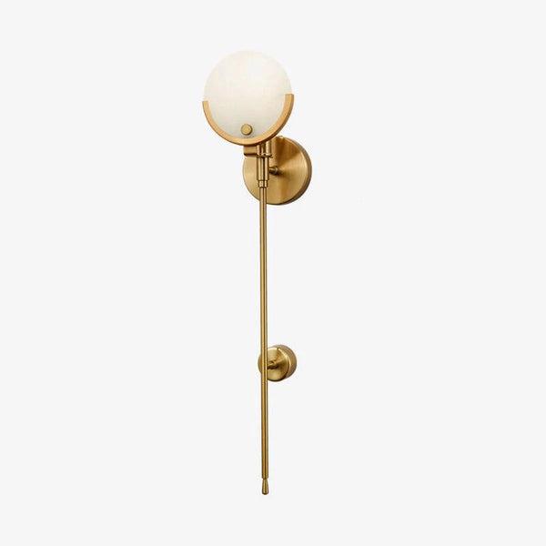 Ava brass wall lamp lighting, offering a sleek and modern design with a warm, ambient glow.