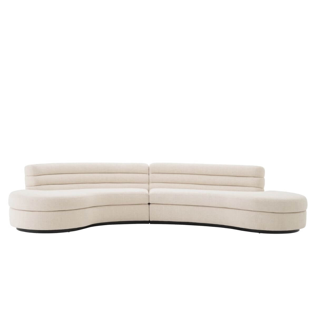 Front view of Bespoke Elegant Essence cotton linen sectional sofa featuring large seating and modern style