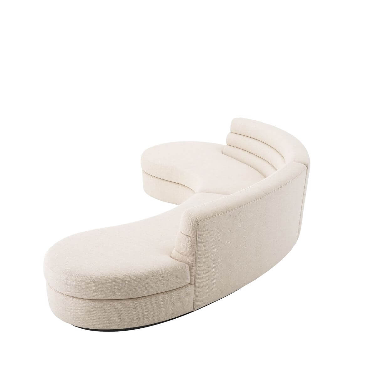 Back side view of Bespoke Elegant Essence cotton linen sectional sofa highlighting clean lines and fabric