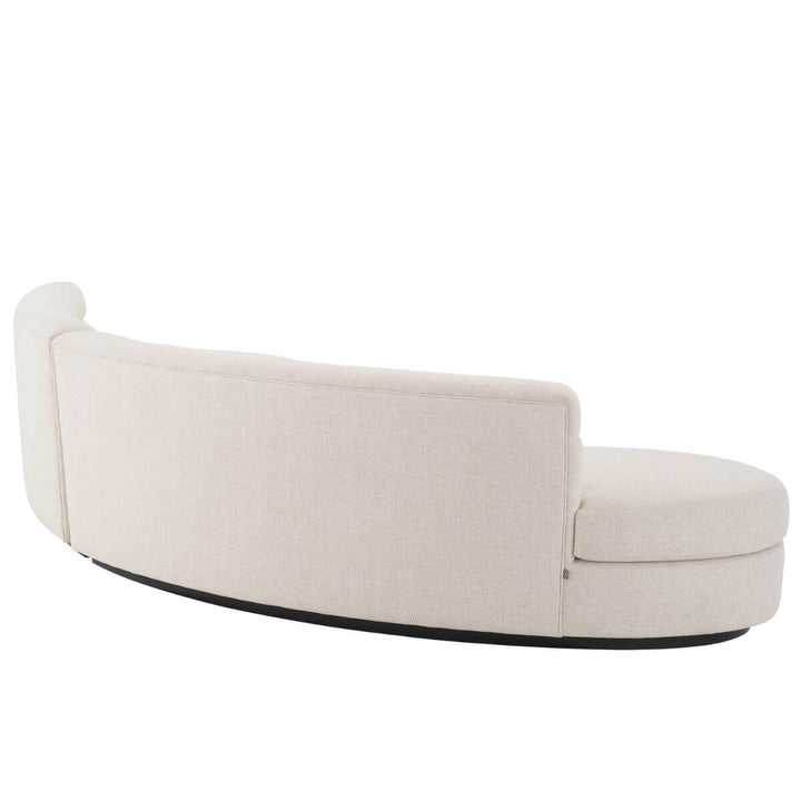 Back side view of Bespoke Elegant Essence cotton linen sectional sofa highlighting clean lines and fabric