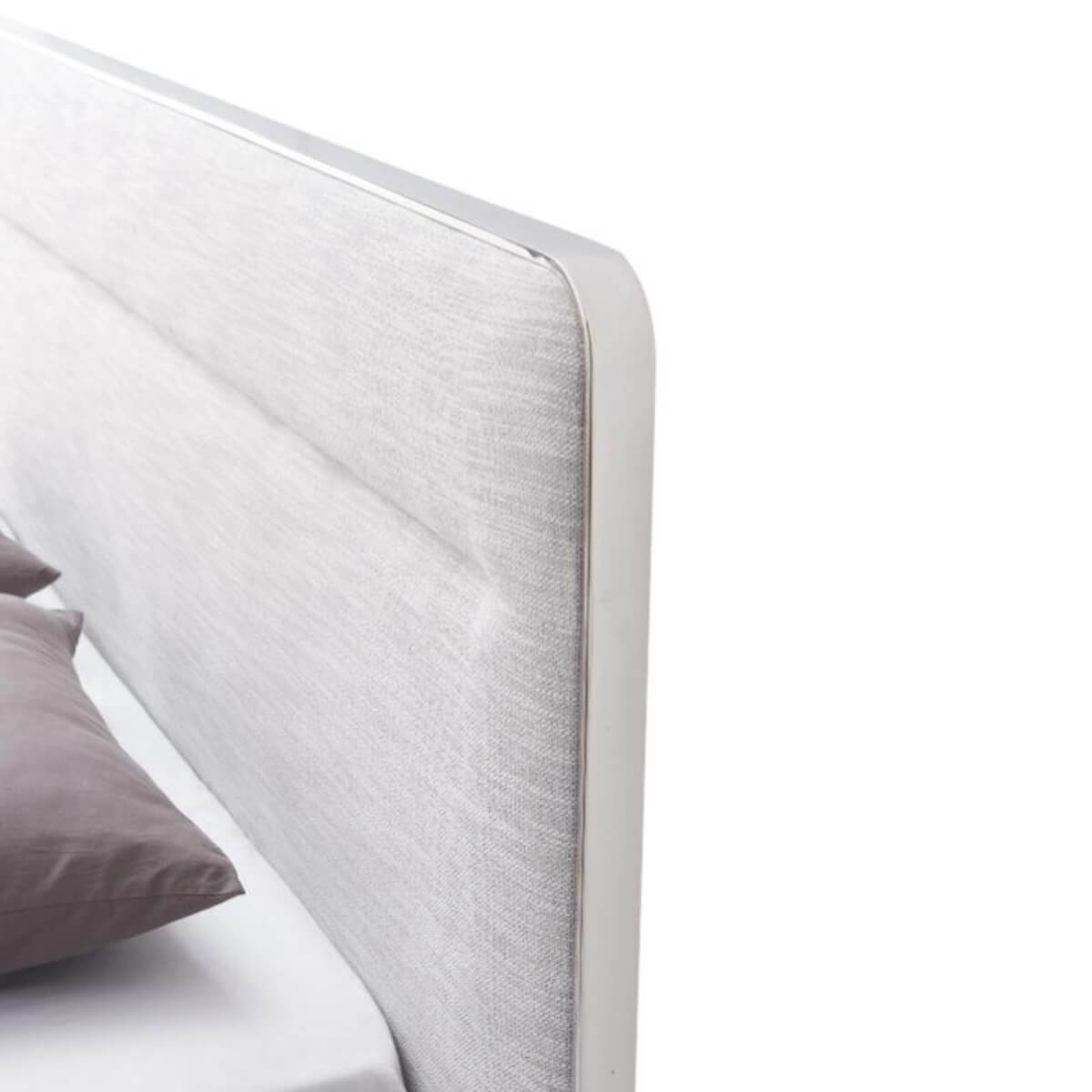 Close-up of bespoke KB36 1.8M bed headboard showing deep button tufting and soft velvet upholstery