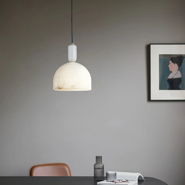 Spanish alabaster floor lamp in reading room for elegant and cozy ambient lighting