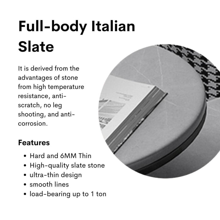 Blox coffee table with full-body Italian slate, ultra-thin 6MM design, strong and durable