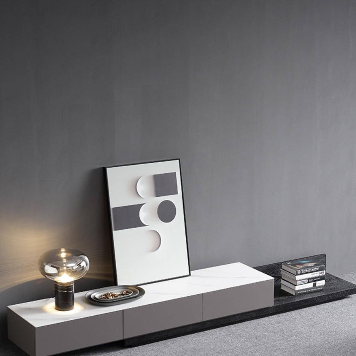 Blox coffee table and TV unit with matching modern design in stylish living room