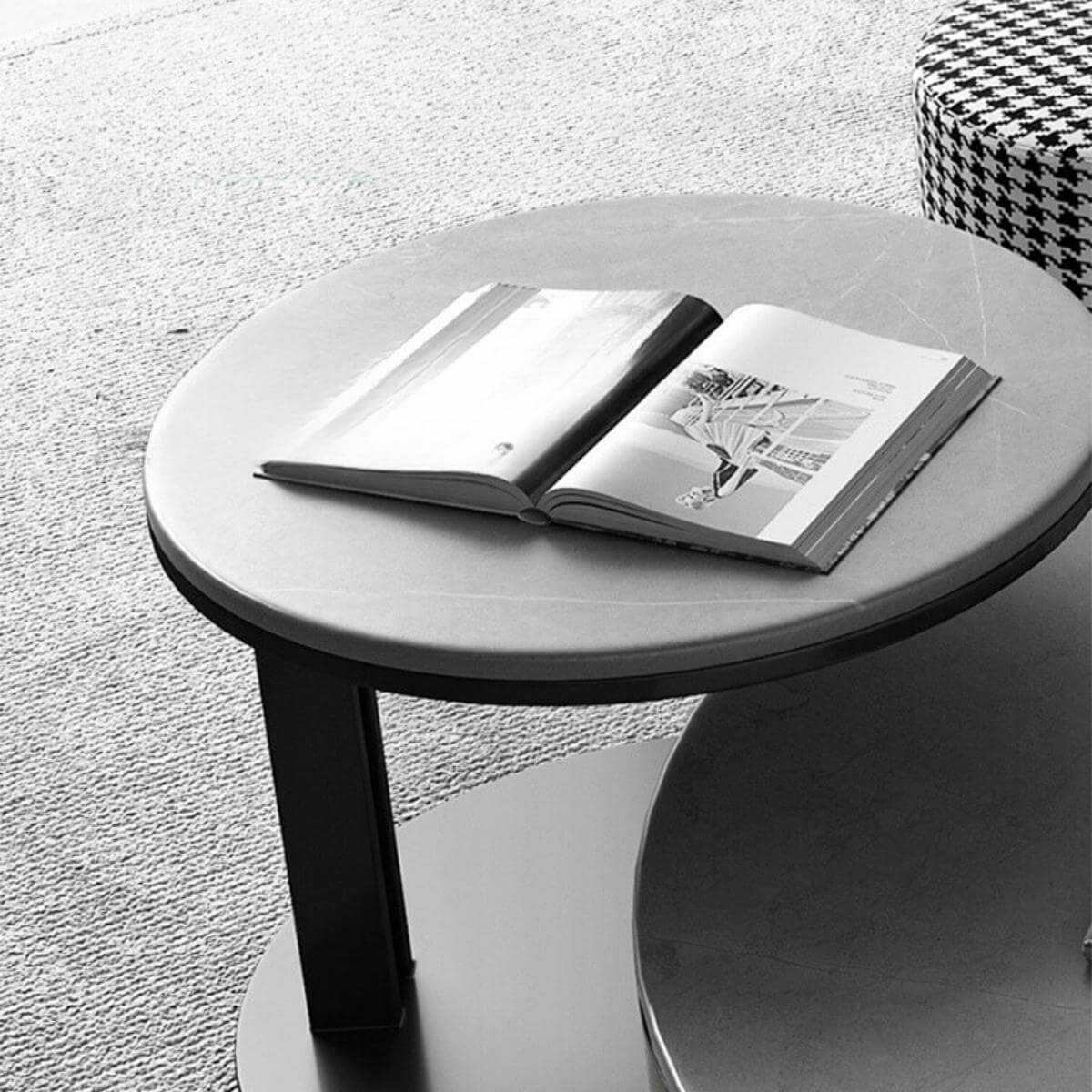 Blox coffee table featuring Italian slate top, modern minimalist design, and functional storage