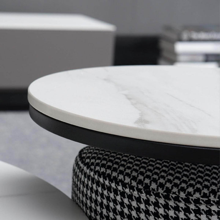 Detailed close-up view of Blox coffee table showing Italian slate texture and craftsmanship