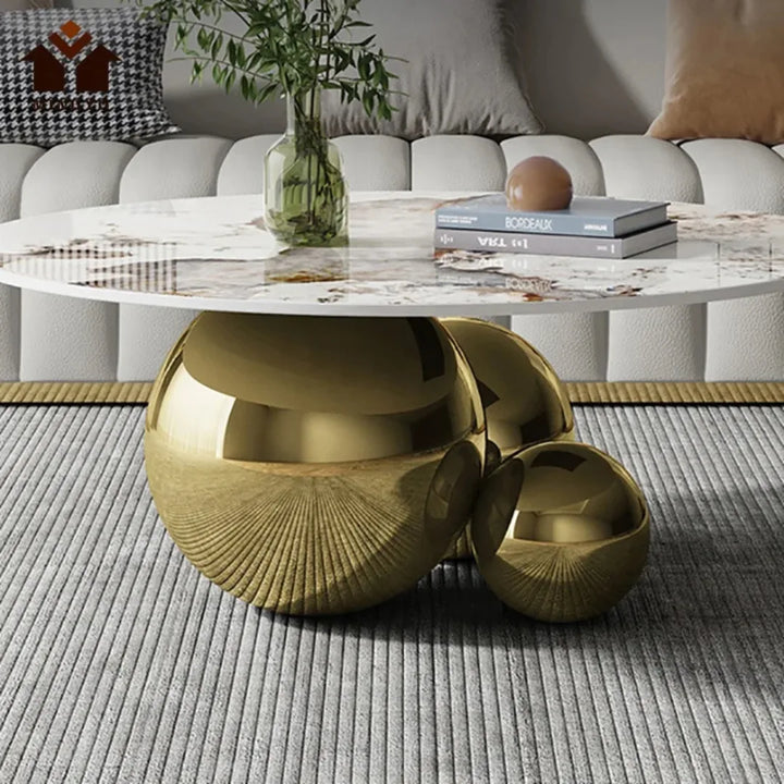 Close-up view of bubble coffee table in modern living room highlighting texture and craftsmanship