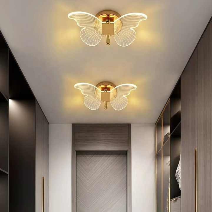 Roof view of Firefly LED chandelier featuring elegant design and soft warm lighting in a stylish interior
