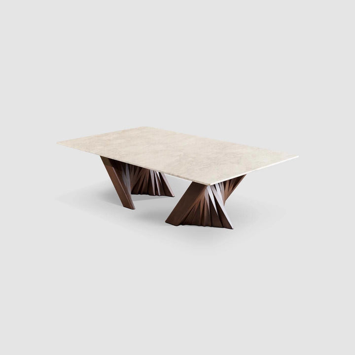 Cadence coffee table  with solid wood base, featuring a modern, elegant design for living rooms