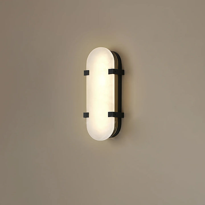 Calla alabaster wall sconce small size view, modern elegant decorative wall light for interior