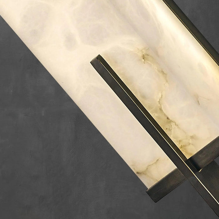 Calliope marble wall sconce detail view modern elegant home lighting fixture stylish design