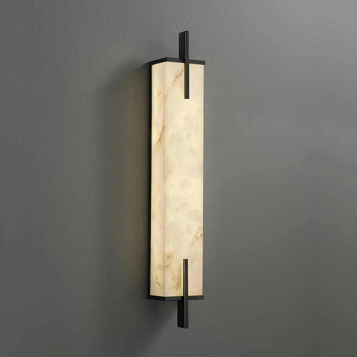 Calliope marble wall sconce front angle view modern elegant home lighting fixture stylish design