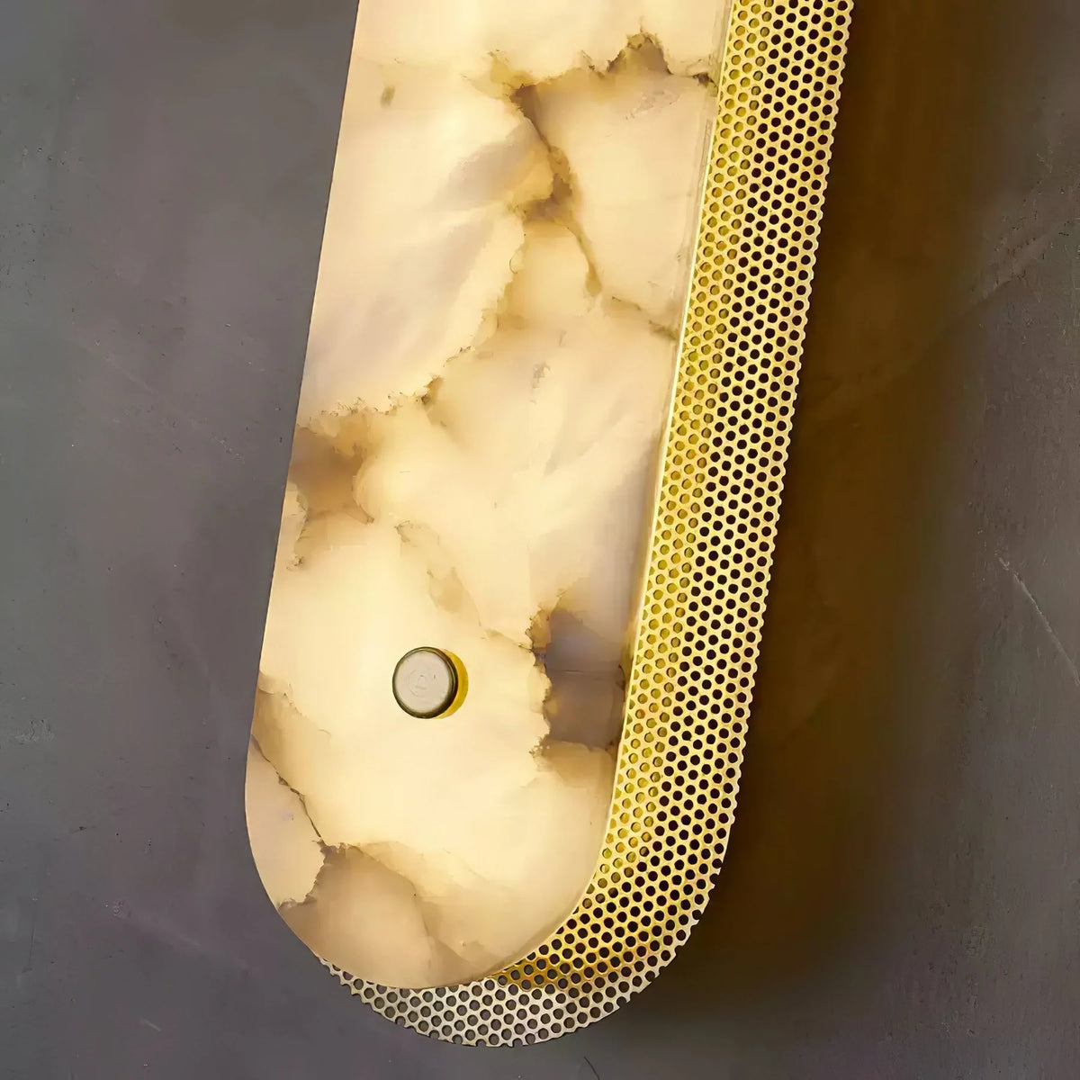Calyxon luxury wall sconce detail view of marble, showcasing elegant modern design for stylish home interiors