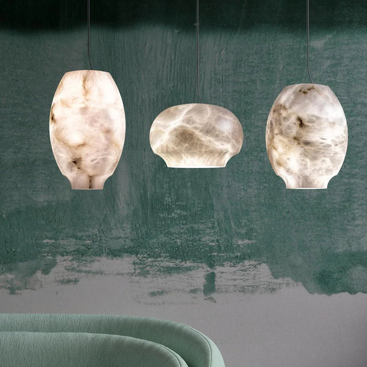 Camille Alabaster Pendant Lamp, 3 sizes, stylish hanging light for modern interiors