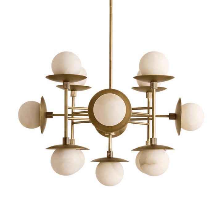 Cara chandelier luxury ceiling light front view featuring elegant crystal details and modern luxury design
