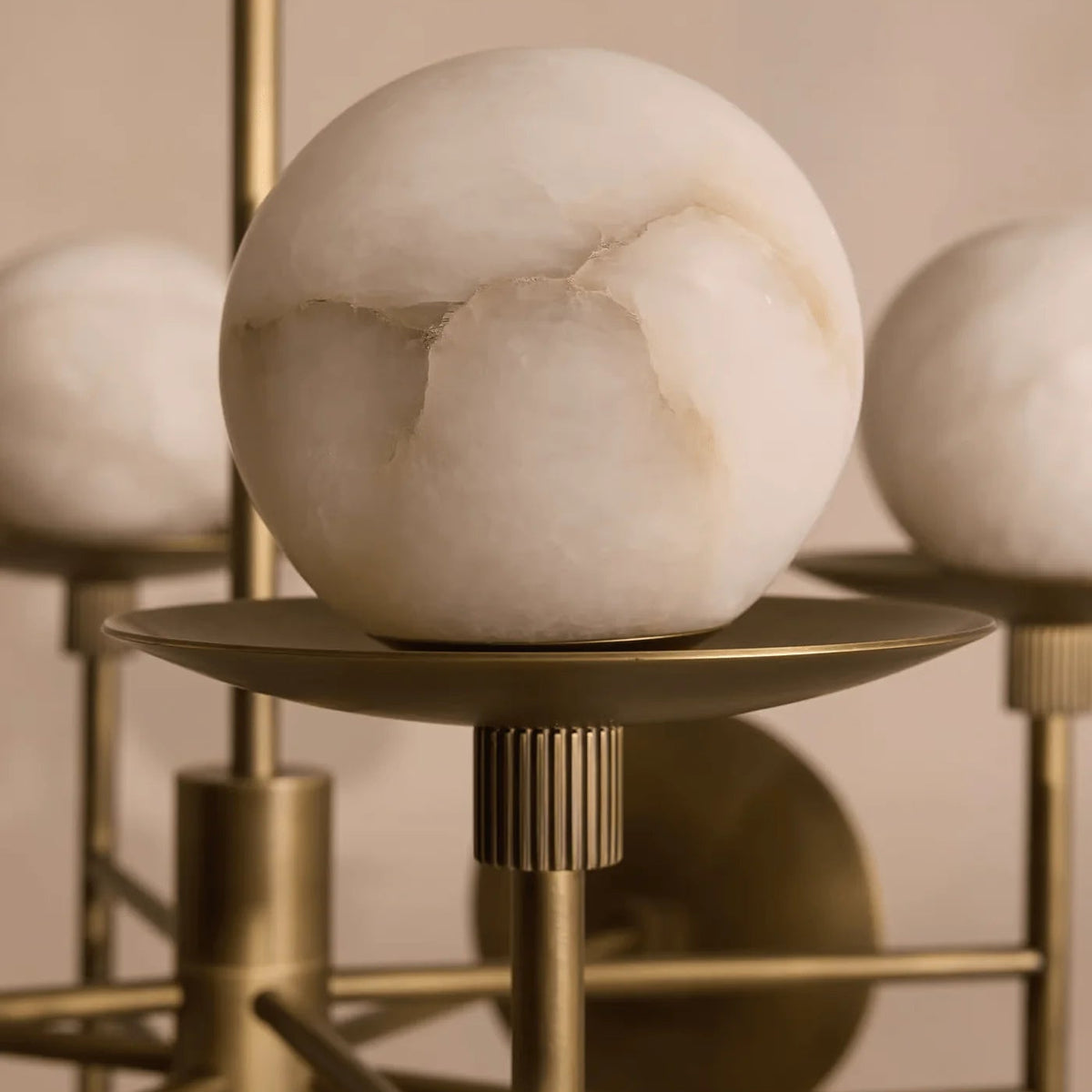 Cara chandelier luxury ceiling light marble ball front view showcasing elegant crystal and modern design