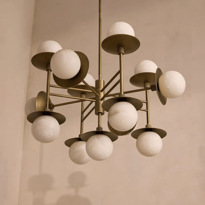 Cara chandelier luxury ceiling light bottom view highlighting crystal elegance and luxurious modern design