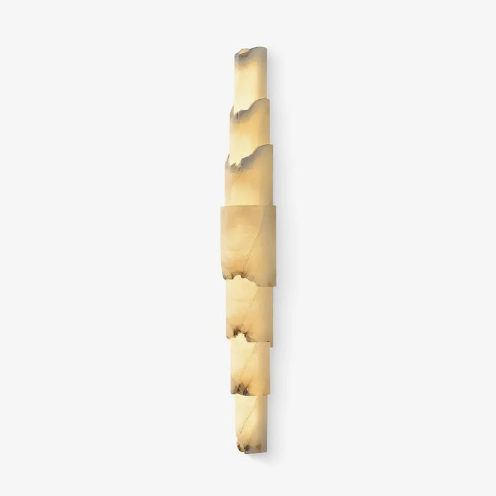 Cascading alabaster wall sconce luxury lighting showing a side view for stylish contemporary interiors