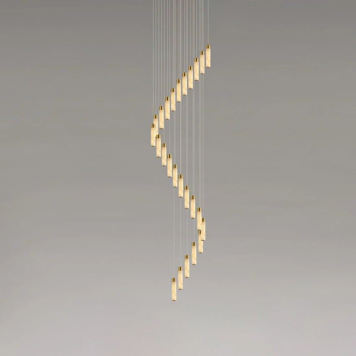 Celestial Alabaster Cascade chandelier – modern hanging marble light fixture view