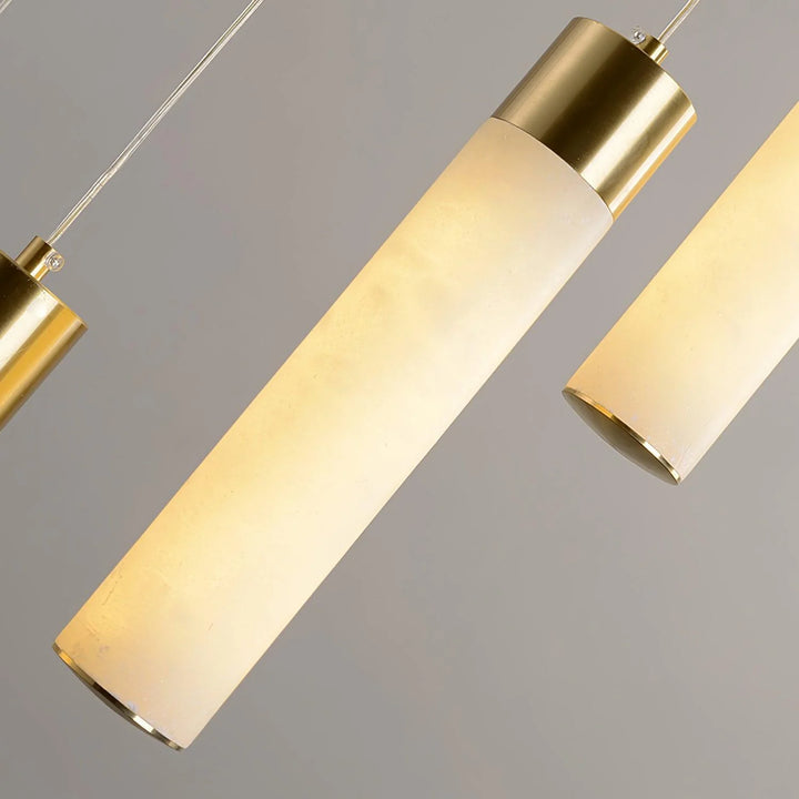 Celestial Alabaster Cascade chandelier – detailed view of modern marble hanging light fixture