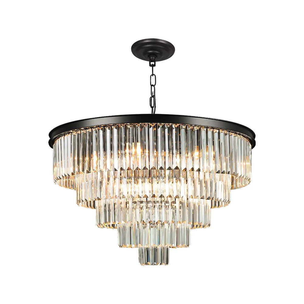 Cloe- Chandelier with Stunning Rectangular Crystal Prisms (Custom made)