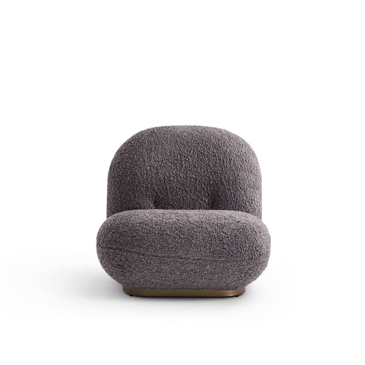Front view of Cloud swivel lounge chair featuring elegant design and cushioned comfort