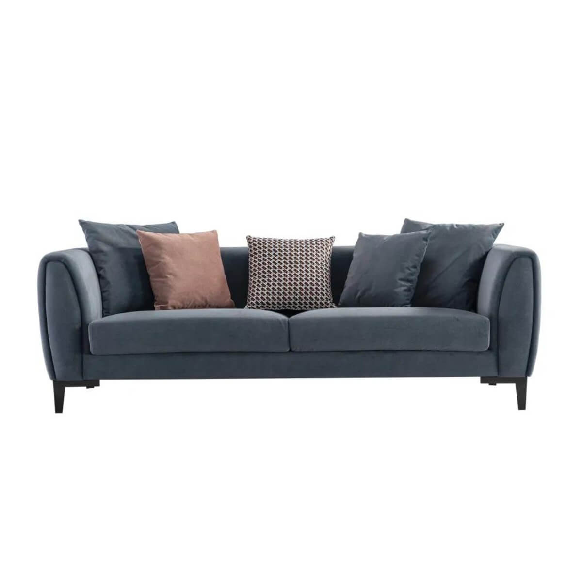 Coastal Charm custom KS171 three-seater sectional velvet sofa set featuring plush cushions and sleek design