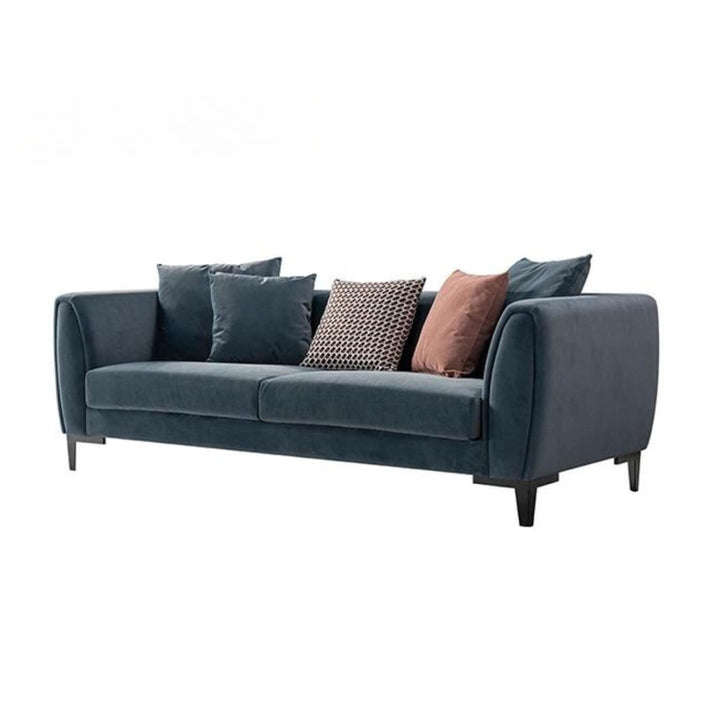Coastal Charm custom KS171 three-seater sectional velvet sofa with plush cushions and sleek modern design