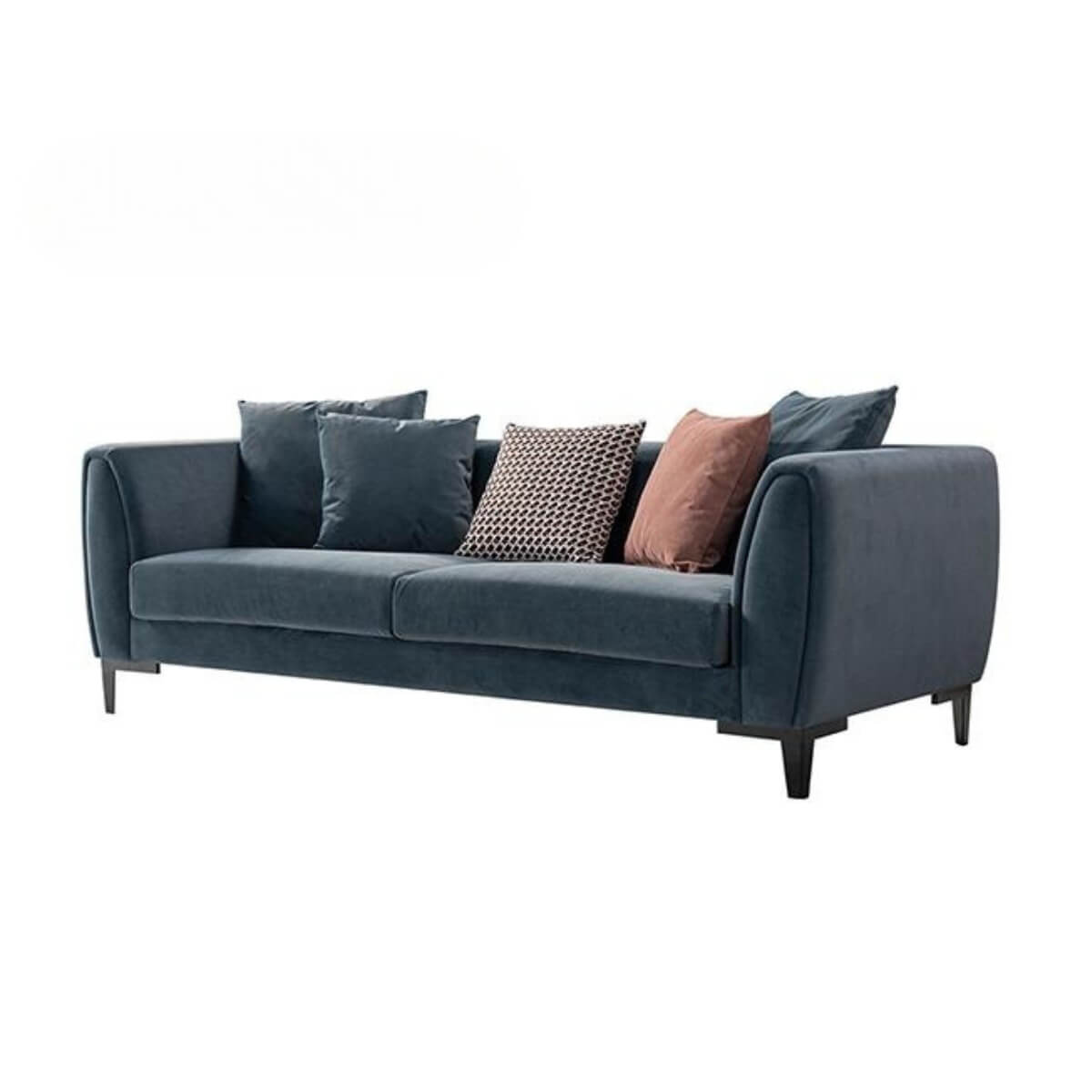 Coastal Charm custom KS171 three-seater sectional velvet sofa with plush cushions and sleek modern design