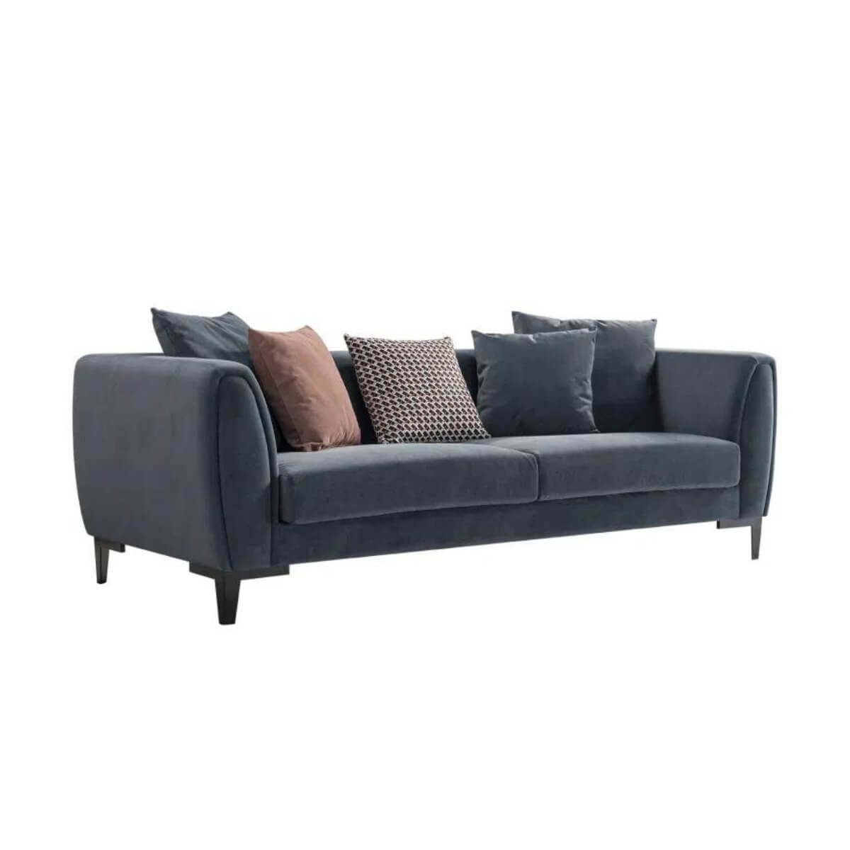 Coastal Charm custom KS171 three-seater sectional velvet sofa with plush cushions and modern design