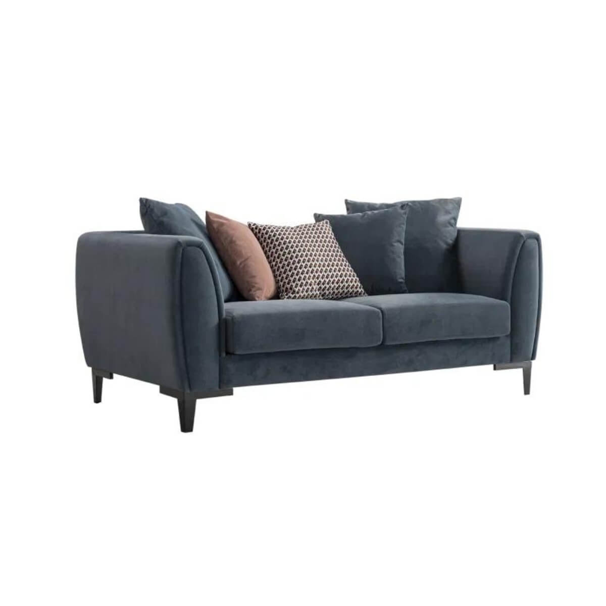 Side view of Coastal Charm KS171 custom three-seater sectional velvet sofa showing plush cushions and sleek frame