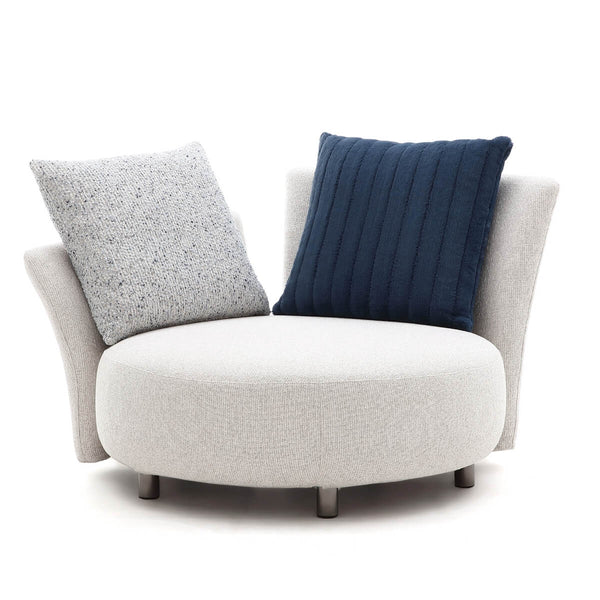 Front close-up view of Coastal Curve sofa lounge showcasing plush cushions and elegant curved design.