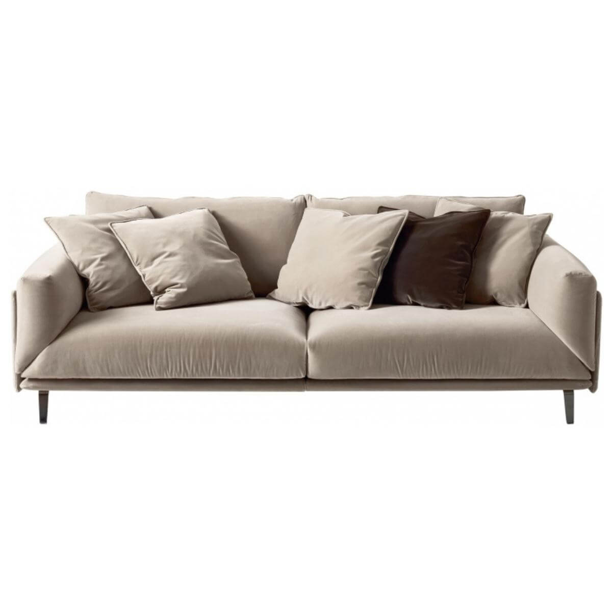 Arflex Faubourg sofa upholstered in cotton linen fabric with sleek modern design