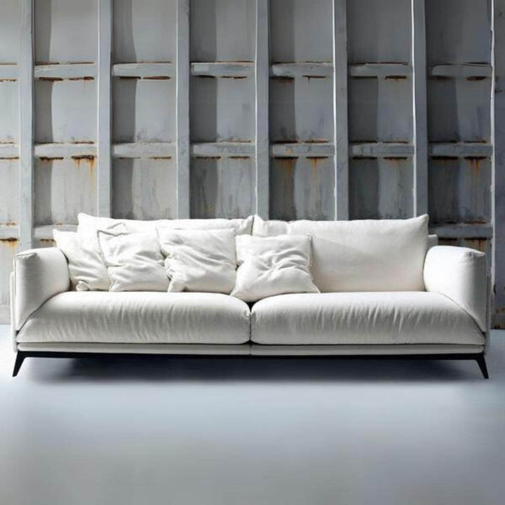 Modern Arflex Faubourg sofa featuring breathable cotton linen upholstery and clean lines
