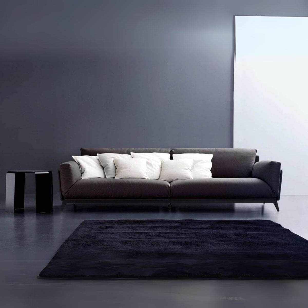 Cotton linen-upholstered Arflex Faubourg sofa designed for contemporary living spaces