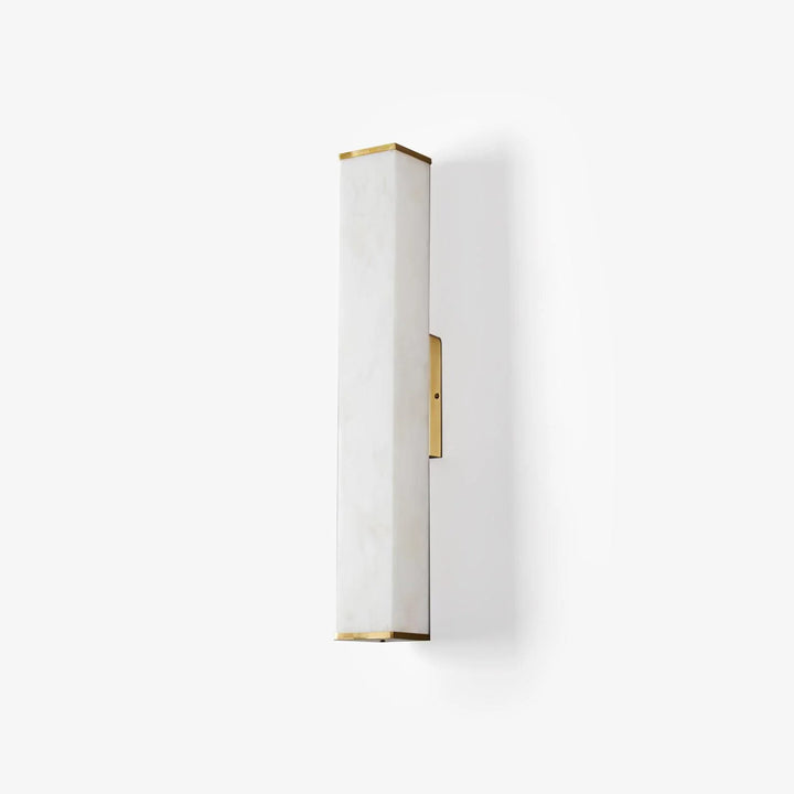 Front view of cuboid alabaster wall light for modern home decor