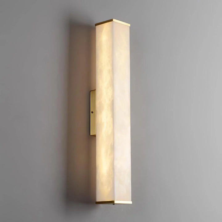 Side view of cuboid alabaster wall light for modern home decor